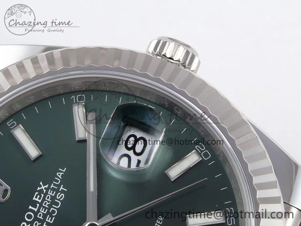 DateJust 41 126334 C+F 1:1 Best Edition 904L Steel Green Dial on SS Jubilee Bracelet VR Upgraded 1392