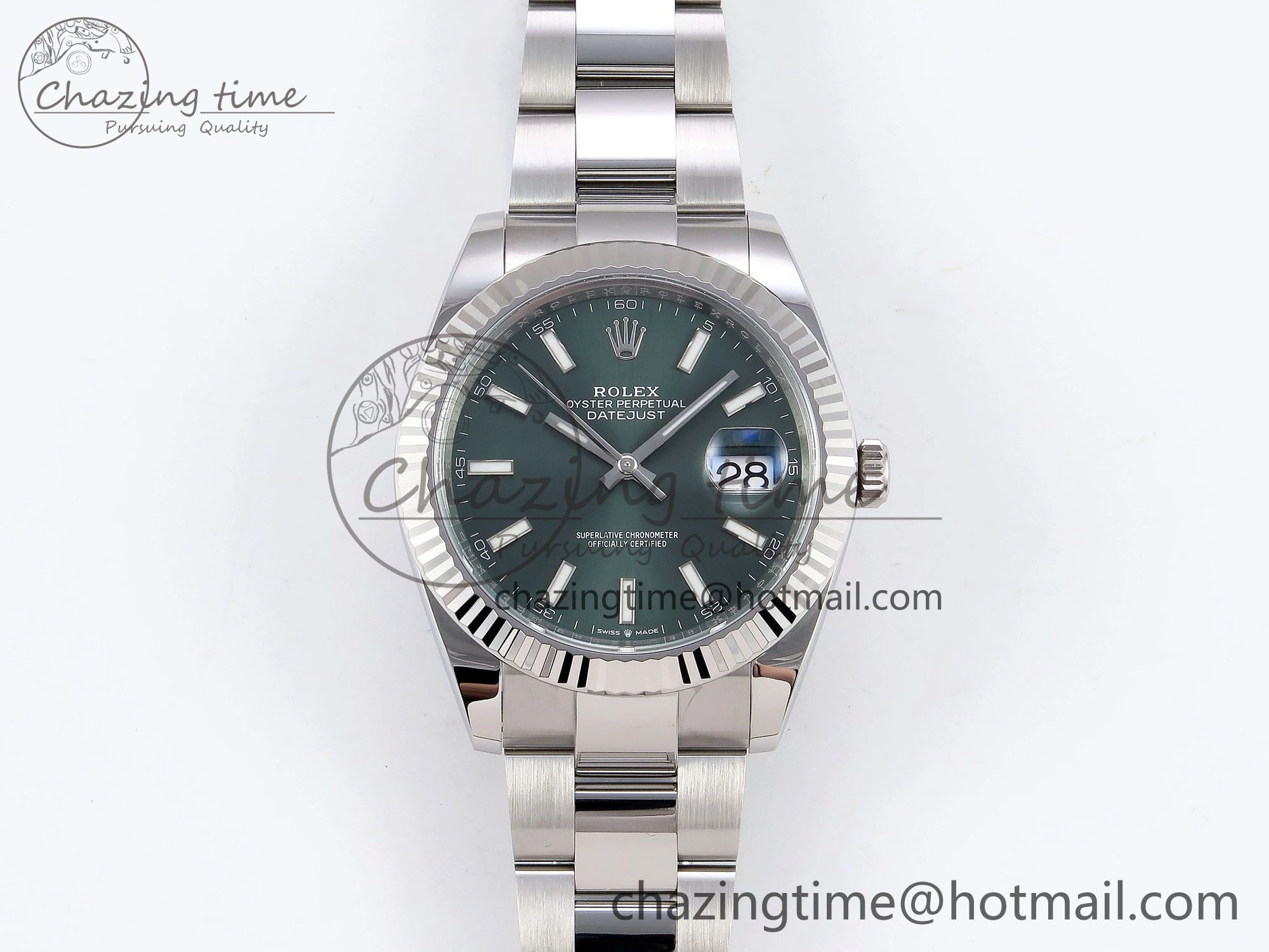 RelaxedFit DateJust 41 126334 C+F 1:1 Best Edition 904L Steel Green Dial on SS Oyster Bracelet VR 1401