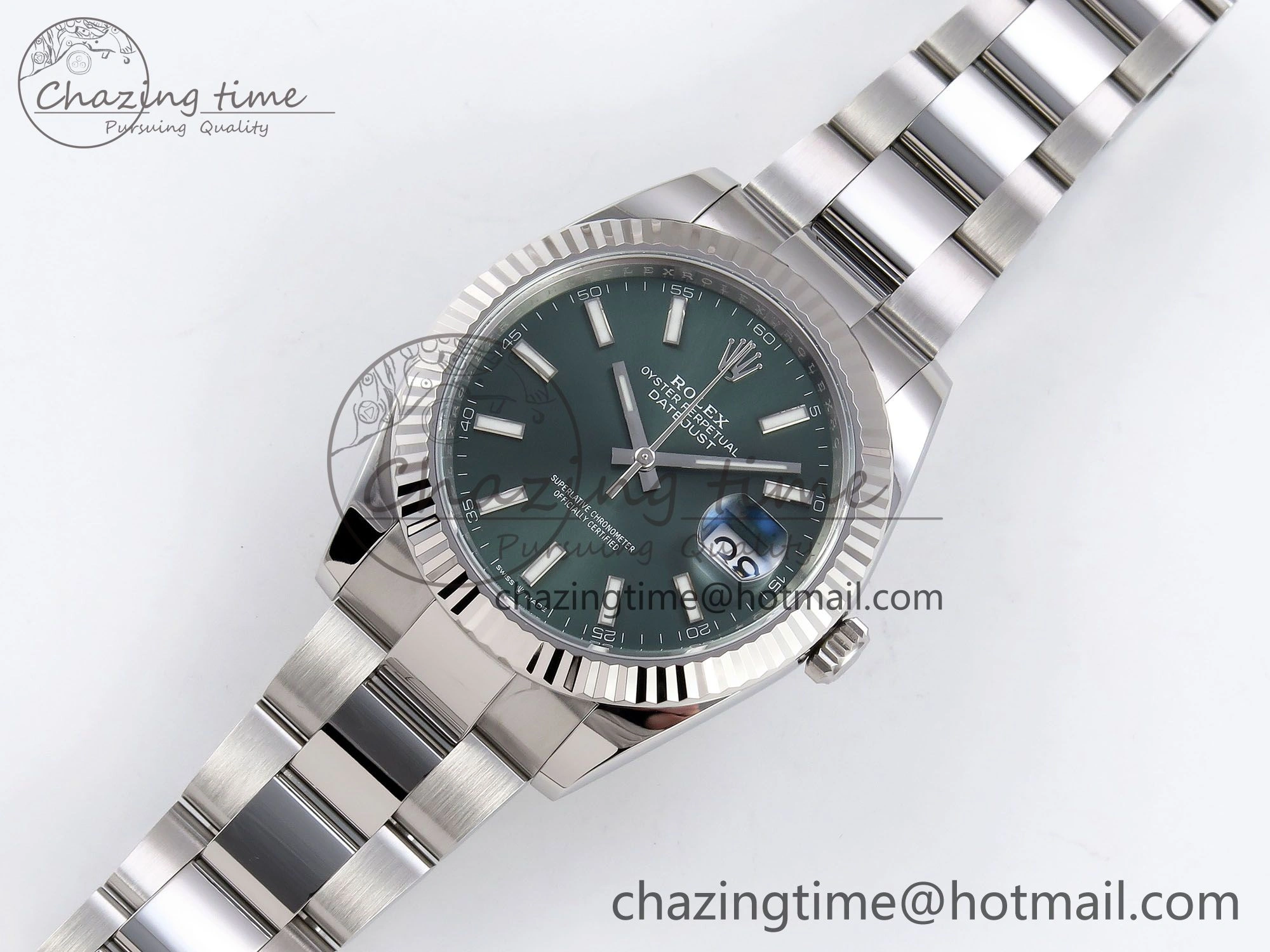 RelaxedFit DateJust 41 126334 C+F 1:1 Best Edition 904L Steel Green Dial on SS Oyster Bracelet VR 1401
