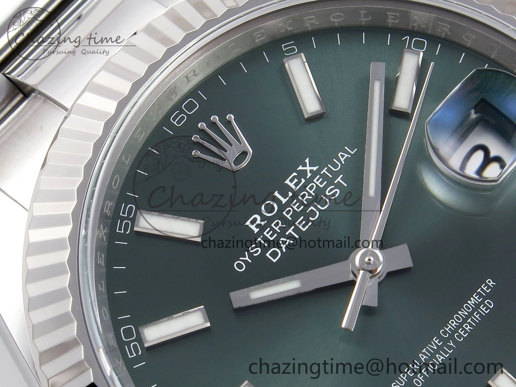 RelaxedFit DateJust 41 126334 C+F 1:1 Best Edition 904L Steel Green Dial on SS Oyster Bracelet VR 1401