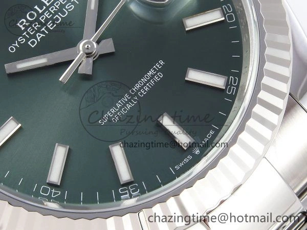 RelaxedFit DateJust 41 126334 C+F 1:1 Best Edition 904L Steel Green Dial on SS Oyster Bracelet VR 1401