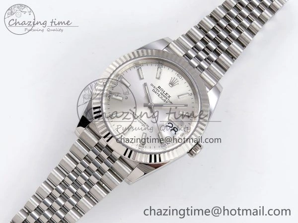 Soft DateJust 41 126334 C+F 1:1 Best Edition 904L Steel Silver Dial on SS Jubilee Bracelet VR 1389
