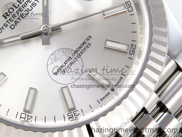 Soft DateJust 41 126334 C+F 1:1 Best Edition 904L Steel Silver Dial on SS Jubilee Bracelet VR 1389