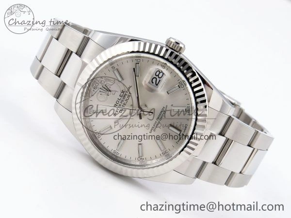 Trendy DateJust 41 126334 C+F 1:1 Best Edition 904L Steel Silver Dial on SS Oyster Bracelet VR 1400