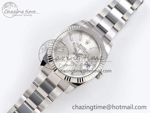 Trendy DateJust 41 126334 C+F 1:1 Best Edition 904L Steel Silver Dial on SS Oyster Bracelet VR 1400