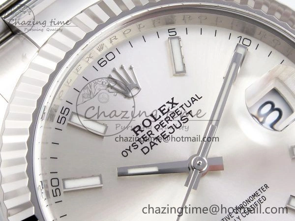 Trendy DateJust 41 126334 C+F 1:1 Best Edition 904L Steel Silver Dial on SS Oyster Bracelet VR 1400