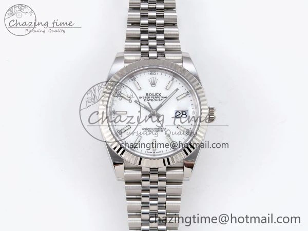 DateJust 41 126334 C+F 1:1 Best Edition 904L Steel White Dial on SS Jubilee Bracelet VR WrinkleFree 1388