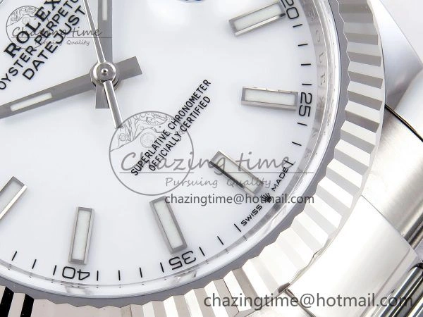 Neat DateJust 41 126334 C+F 1:1 Best Edition 904L Steel White Dial on SS Oyster Bracelet VR 1398