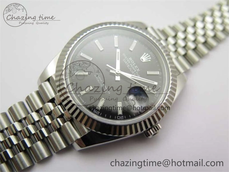 Flexible DateJust 41 126334 Clean 1:1 Best Edition 904L Steel Black Stick Dial on Jubilee Bracelet VR 2466