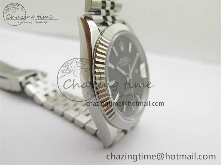 Flexible DateJust 41 126334 Clean 1:1 Best Edition 904L Steel Black Stick Dial on Jubilee Bracelet VR 2466