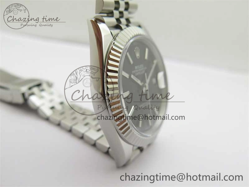 Flexible DateJust 41 126334 Clean 1:1 Best Edition 904L Steel Black Stick Dial on Jubilee Bracelet VR 2466