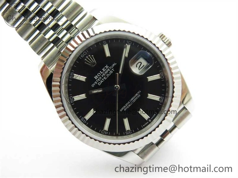 Flexible DateJust 41 126334 Clean 1:1 Best Edition 904L Steel Black Stick Dial on Jubilee Bracelet VR 2466