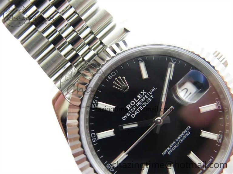Flexible DateJust 41 126334 Clean 1:1 Best Edition 904L Steel Black Stick Dial on Jubilee Bracelet VR 2466