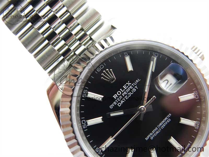Flexible DateJust 41 126334 Clean 1:1 Best Edition 904L Steel Black Stick Dial on Jubilee Bracelet VR 2466