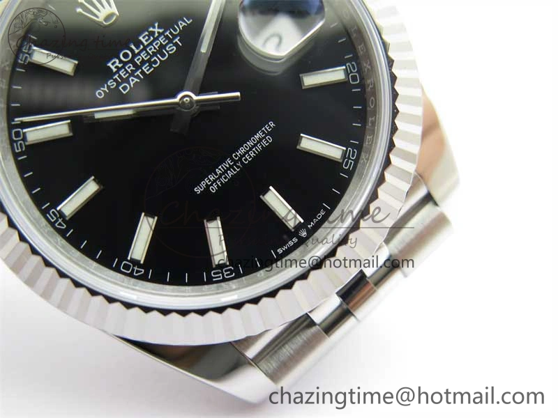 Flexible DateJust 41 126334 Clean 1:1 Best Edition 904L Steel Black Stick Dial on Jubilee Bracelet VR 2466