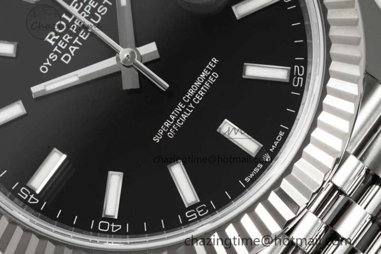 QuickDry DateJust 41 126334 Clean 1:1 Best Edition 904L Steel Black Stick Dial on Jubilee Bracelet VR 2435
