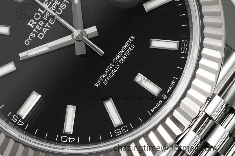 QuickDry DateJust 41 126334 Clean 1:1 Best Edition 904L Steel Black Stick Dial on Jubilee Bracelet VR 2435