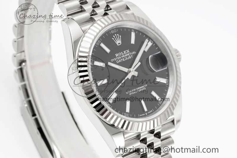 QuickDry DateJust 41 126334 Clean 1:1 Best Edition 904L Steel Black Stick Dial on Jubilee Bracelet VR 2435