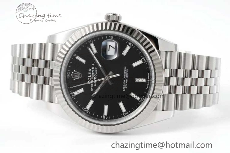 QuickDry DateJust 41 126334 Clean 1:1 Best Edition 904L Steel Black Stick Dial on Jubilee Bracelet VR 2435