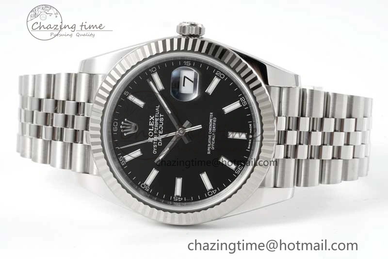 QuickDry DateJust 41 126334 Clean 1:1 Best Edition 904L Steel Black Stick Dial on Jubilee Bracelet VR 2435