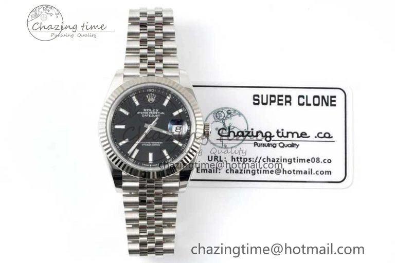 QuickDry DateJust 41 126334 Clean 1:1 Best Edition 904L Steel Black Stick Dial on Jubilee Bracelet VR 2435