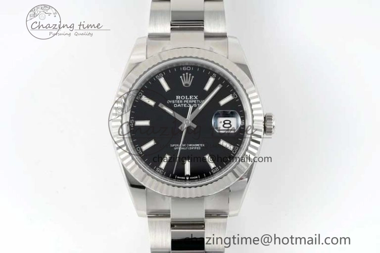 DateJust 41 126334 Clean 1:1 Best Edition 904L Steel Black Stick Dial on Oyster Bracelet VR Comfortable 2432