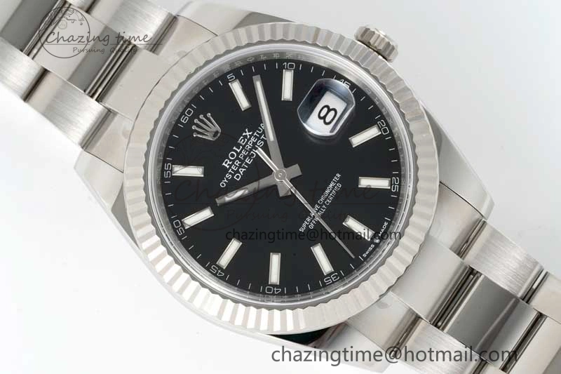 DateJust 41 126334 Clean 1:1 Best Edition 904L Steel Black Stick Dial on Oyster Bracelet VR Comfortable 2432