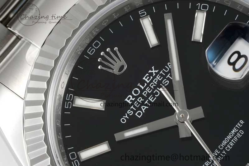 DateJust 41 126334 Clean 1:1 Best Edition 904L Steel Black Stick Dial on Oyster Bracelet VR Comfortable 2432