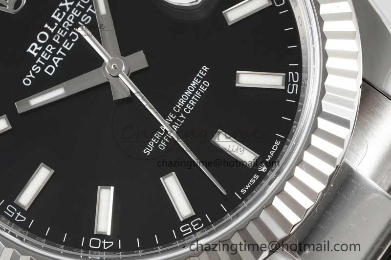 DateJust 41 126334 Clean 1:1 Best Edition 904L Steel Black Stick Dial on Oyster Bracelet VR Comfortable 2432