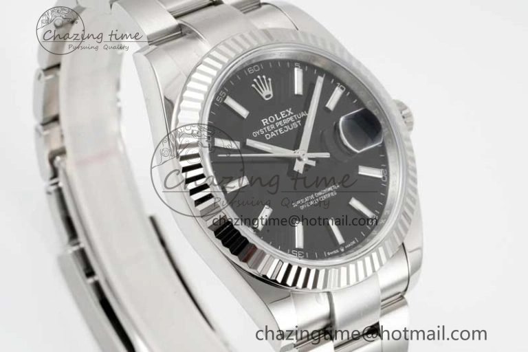 DateJust 41 126334 Clean 1:1 Best Edition 904L Steel Black Stick Dial on Oyster Bracelet VR Comfortable 2432