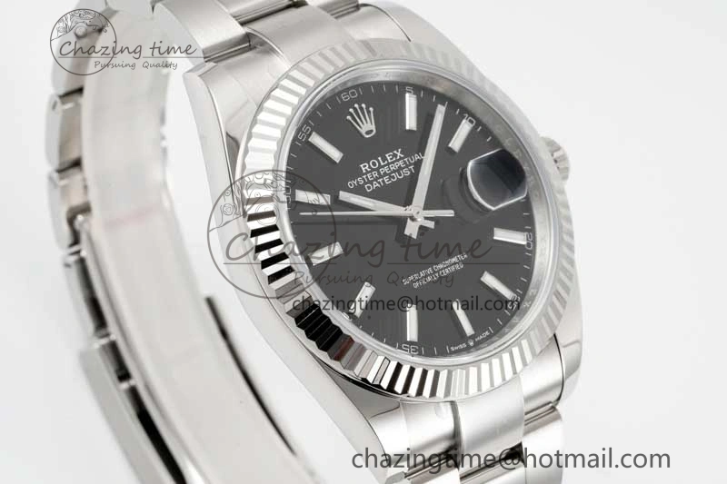 DateJust 41 126334 Clean 1:1 Best Edition 904L Steel Black Stick Dial on Oyster Bracelet VR Comfortable 2432