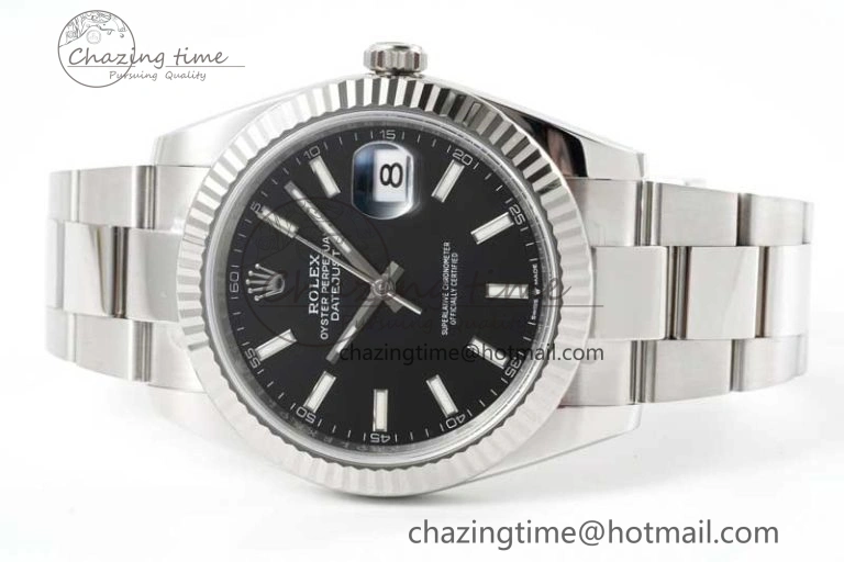 DateJust 41 126334 Clean 1:1 Best Edition 904L Steel Black Stick Dial on Oyster Bracelet VR Comfortable 2432