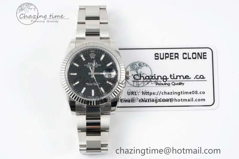DateJust 41 126334 Clean 1:1 Best Edition 904L Steel Black Stick Dial on Oyster Bracelet VR Comfortable 2432