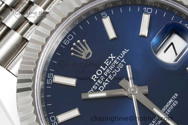 WeatherProof DateJust 41 126334 Clean 1:1 Best Edition 904L Steel Blue Stick Dial on Jubilee Bracelet VR 2436