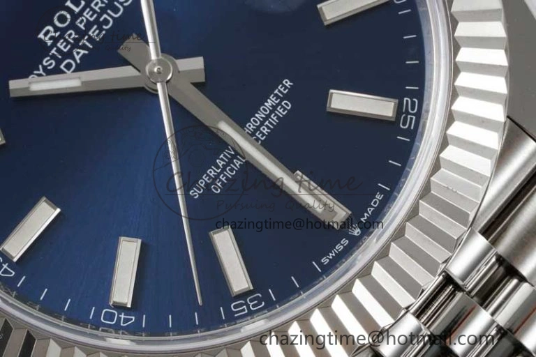 WeatherProof DateJust 41 126334 Clean 1:1 Best Edition 904L Steel Blue Stick Dial on Jubilee Bracelet VR 2436