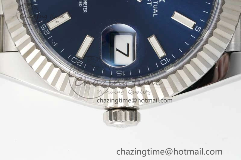WeatherProof DateJust 41 126334 Clean 1:1 Best Edition 904L Steel Blue Stick Dial on Jubilee Bracelet VR 2436