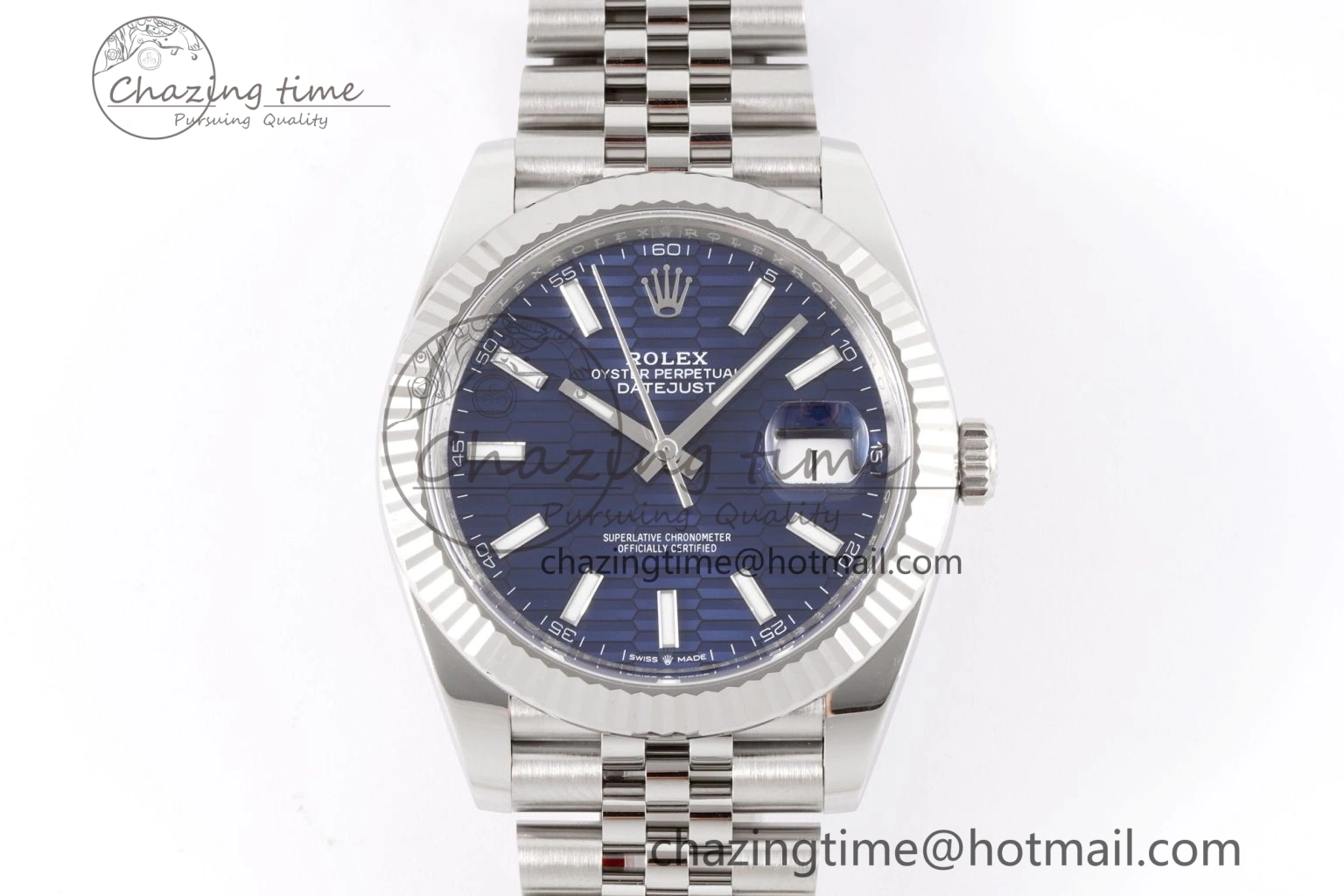 DateJust 41 126334 Clean 1:1 Best Edition 904L Steel Blue Texuted Dial on Jubilee Bracelet VR EasyCare 1991