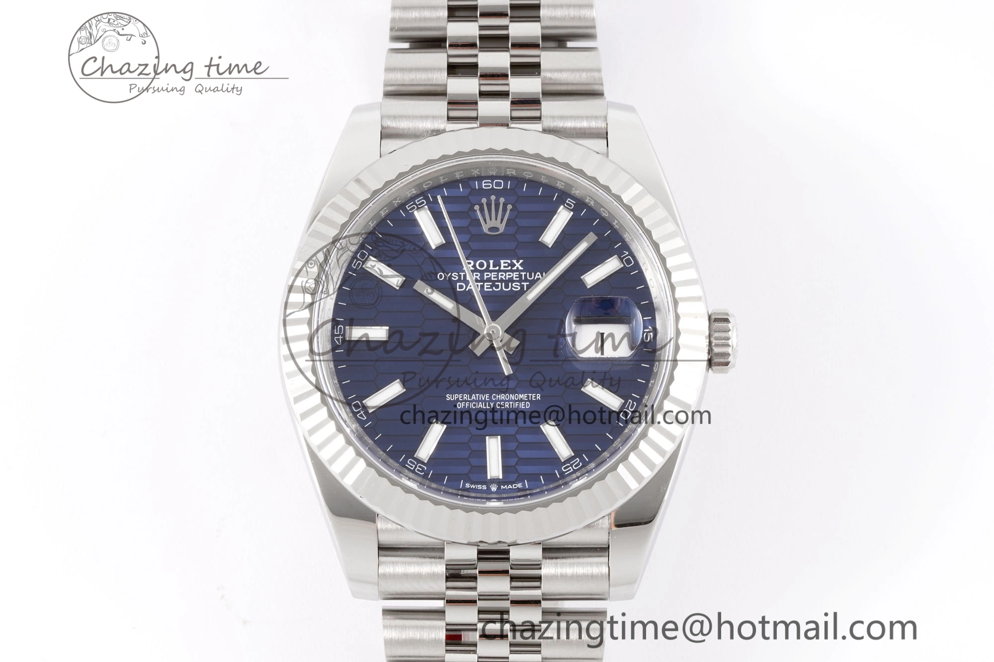 DateJust 41 126334 Clean 1:1 Best Edition 904L Steel Blue Texuted Dial on Jubilee Bracelet VR EasyCare 1991