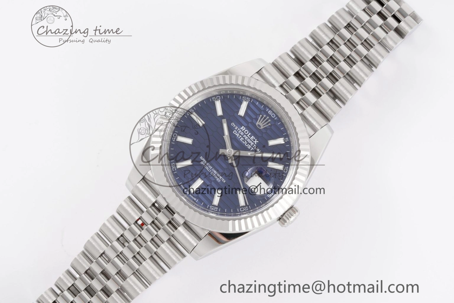 DateJust 41 126334 Clean 1:1 Best Edition 904L Steel Blue Texuted Dial on Jubilee Bracelet VR EasyCare 1991