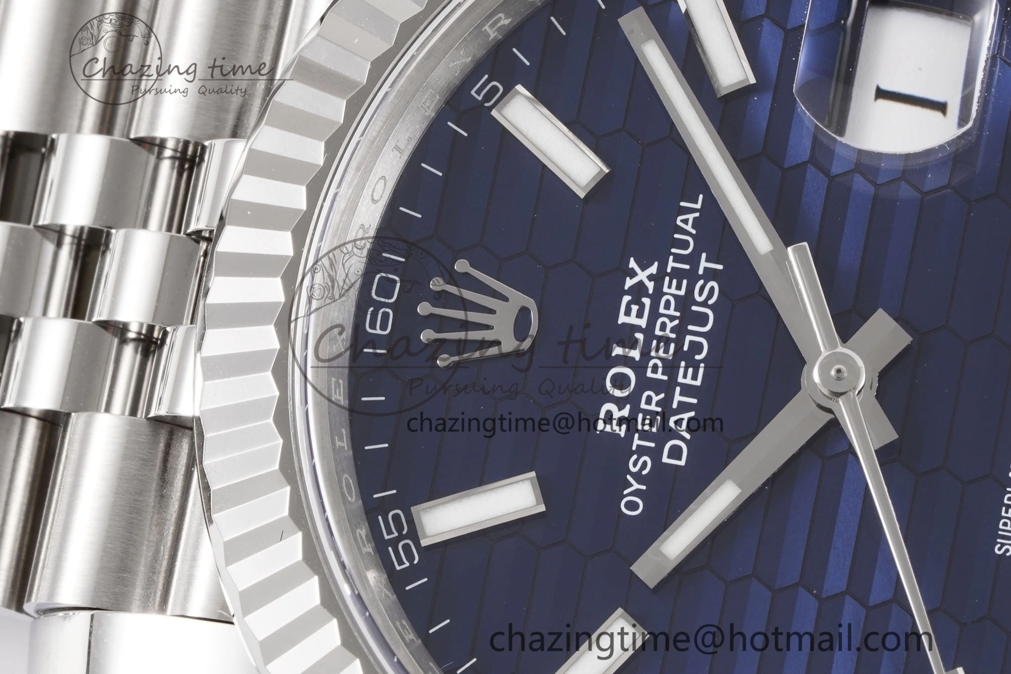 DateJust 41 126334 Clean 1:1 Best Edition 904L Steel Blue Texuted Dial on Jubilee Bracelet VR EasyCare 1991