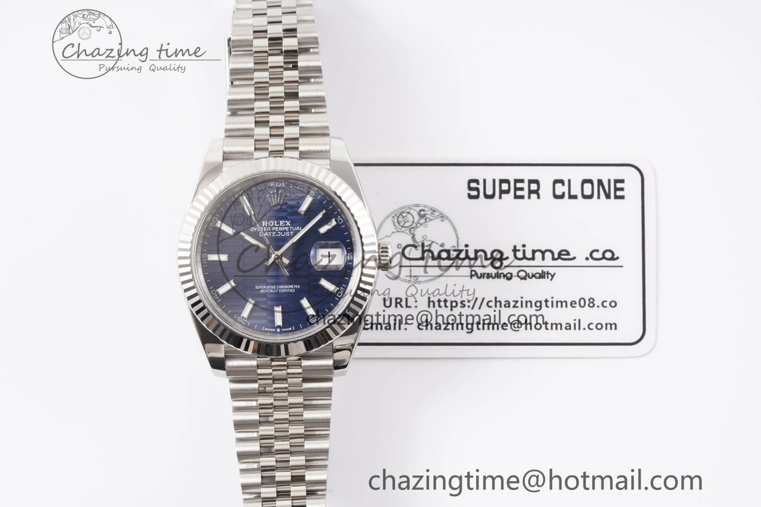 DateJust 41 126334 Clean 1:1 Best Edition 904L Steel Blue Texuted Dial on Jubilee Bracelet VR EasyCare 1991