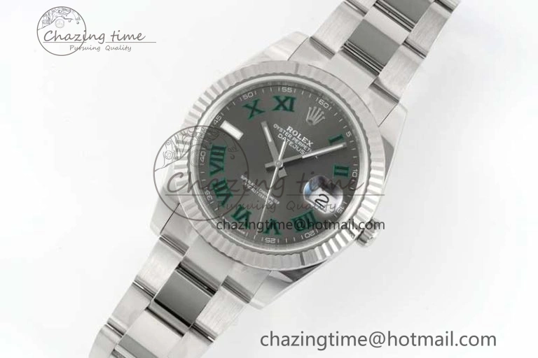 Breathable DateJust 41 126334 Clean 1:1 Best Edition 904L Steel Gray Roman Dial on Oyster Bracelet VR 2430