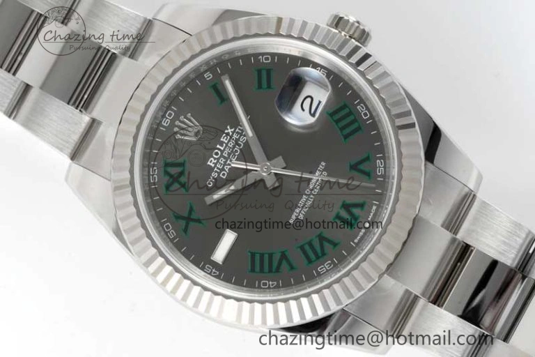 Breathable DateJust 41 126334 Clean 1:1 Best Edition 904L Steel Gray Roman Dial on Oyster Bracelet VR 2430