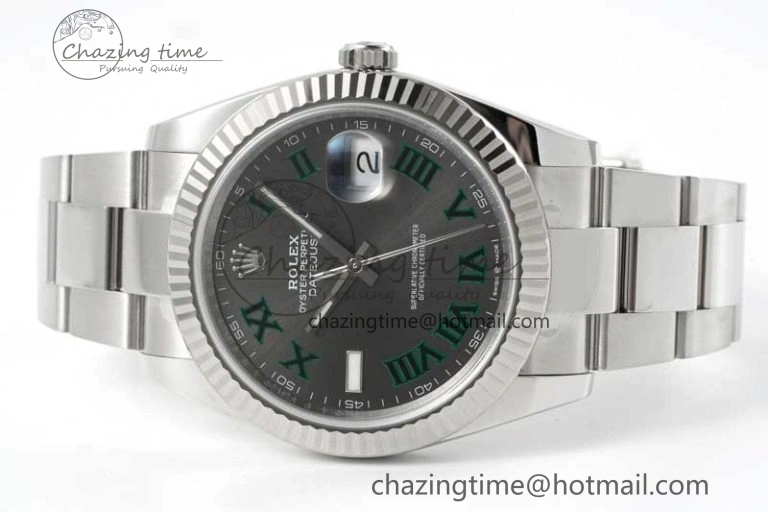 Breathable DateJust 41 126334 Clean 1:1 Best Edition 904L Steel Gray Roman Dial on Oyster Bracelet VR 2430