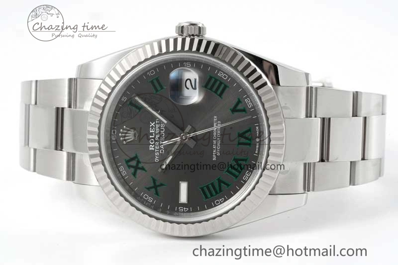 Breathable DateJust 41 126334 Clean 1:1 Best Edition 904L Steel Gray Roman Dial on Oyster Bracelet VR 2430