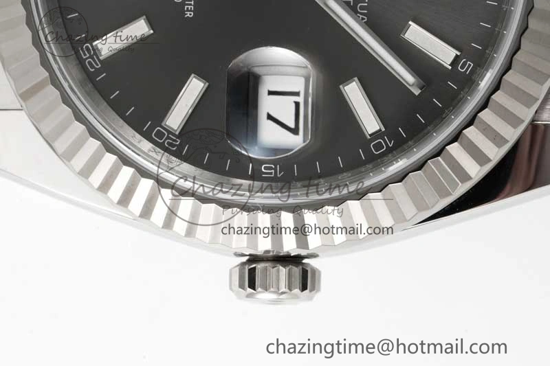 DateJust 41 126334 Clean 1:1 Best Edition 904L Steel Gray Stick Dial on Oyster Bracelet VR Lightweight 2433
