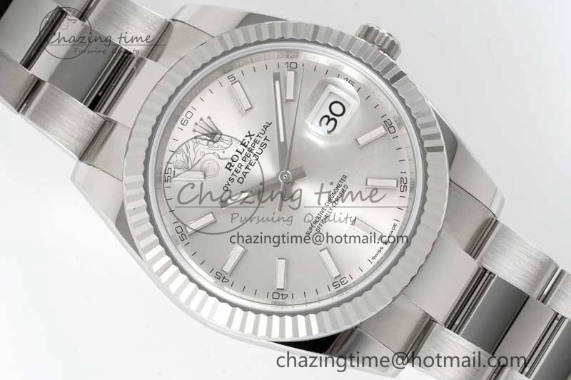 DateJust 41 126334 Clean 1:1 Best Edition 904L Steel Silver Stick Dial on Oyster Bracelet VR Trendy 2434