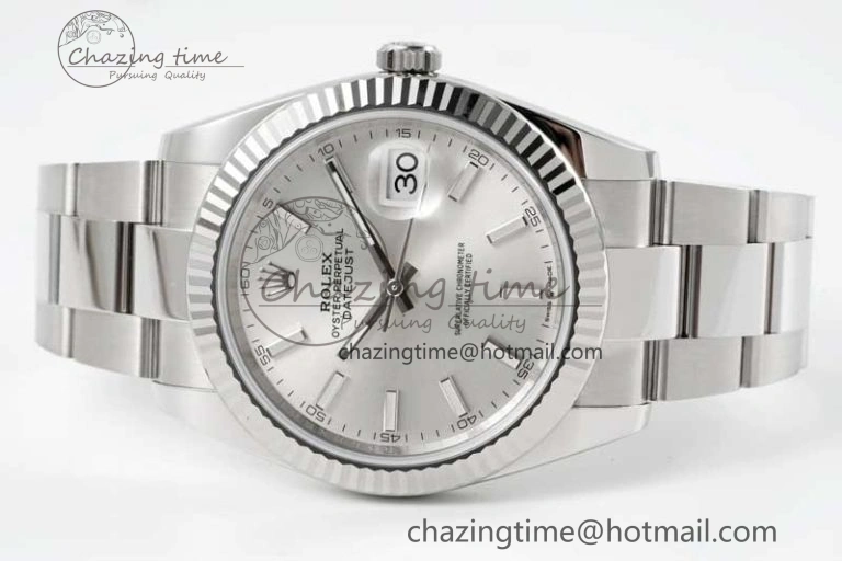 DateJust 41 126334 Clean 1:1 Best Edition 904L Steel Silver Stick Dial on Oyster Bracelet VR Trendy 2434