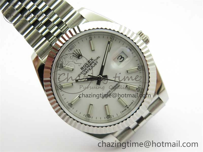 MultiPurpose DateJust 41 126334 Clean 1:1 Best Edition 904L Steel White Stick Dial on Jubilee Bracelet VR 2465