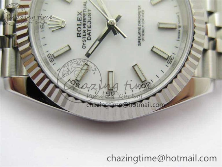 MultiPurpose DateJust 41 126334 Clean 1:1 Best Edition 904L Steel White Stick Dial on Jubilee Bracelet VR 2465